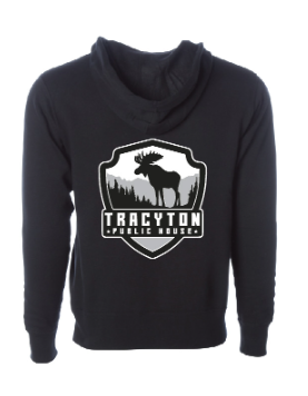 Black Moose Zip-Up Hoodie (Unisex)